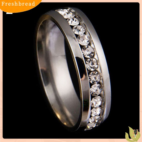 Fresh| Cincin Berlian Imitasi Bahan Titanium Steel Untuk Pria Dan Wanita