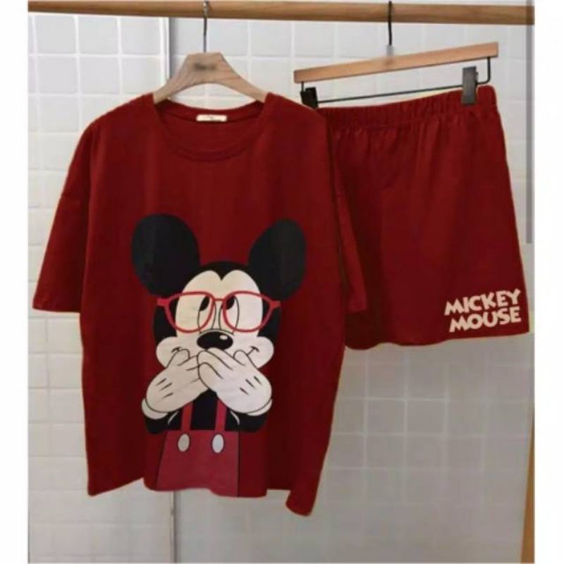 Medan Termurah Setelan anak perempuan LD 88 cm PB 55cm/Baju + celana karakter mickey