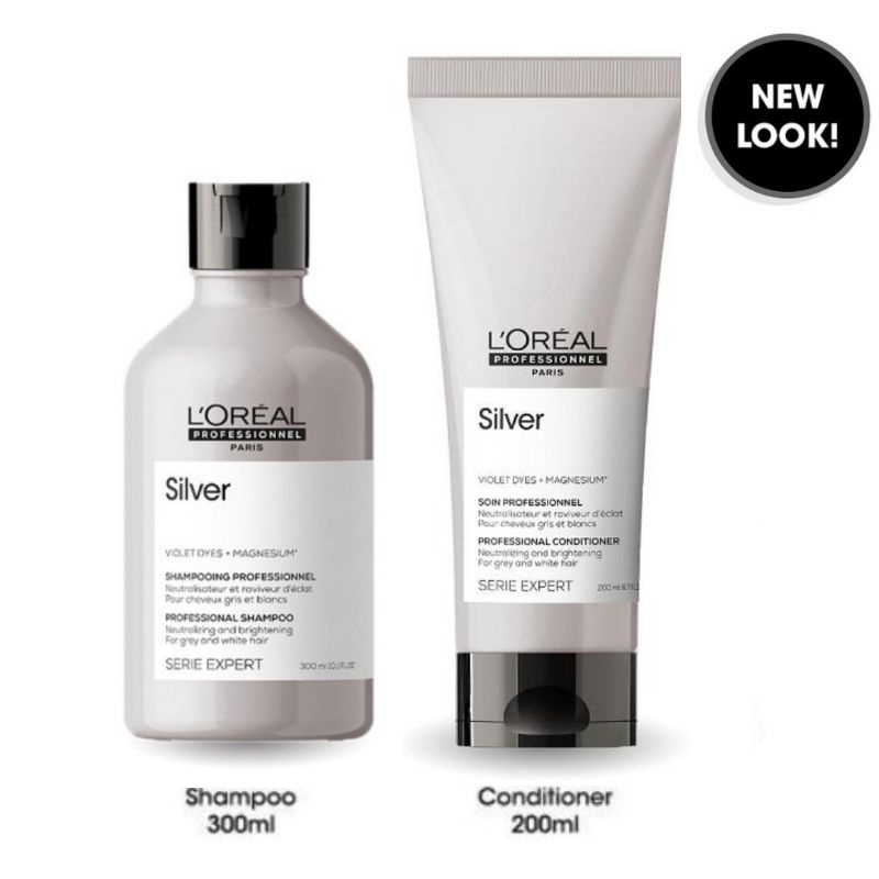 Paket Loreal Magnesium Silver Neutralising Cream Platinum Shampoo Conditioner Purple Toning Toner Un