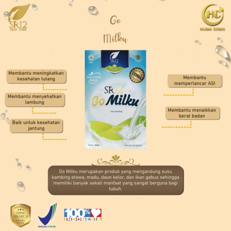 

GO MILKU SR12 SUSU KAMBING ETAWA HALAL BPOM/MENINGKATKAN TUBUH