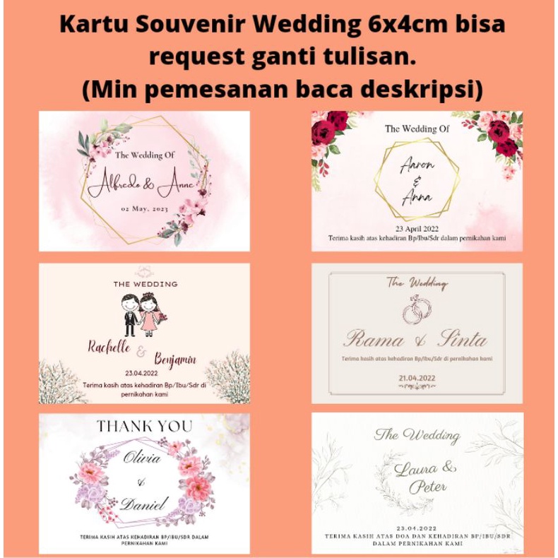 KARTU SOUVENIR NIKAH / SOUVENIR CARD / KARTU SOUVENIR WEDDING / WEDDING CARD