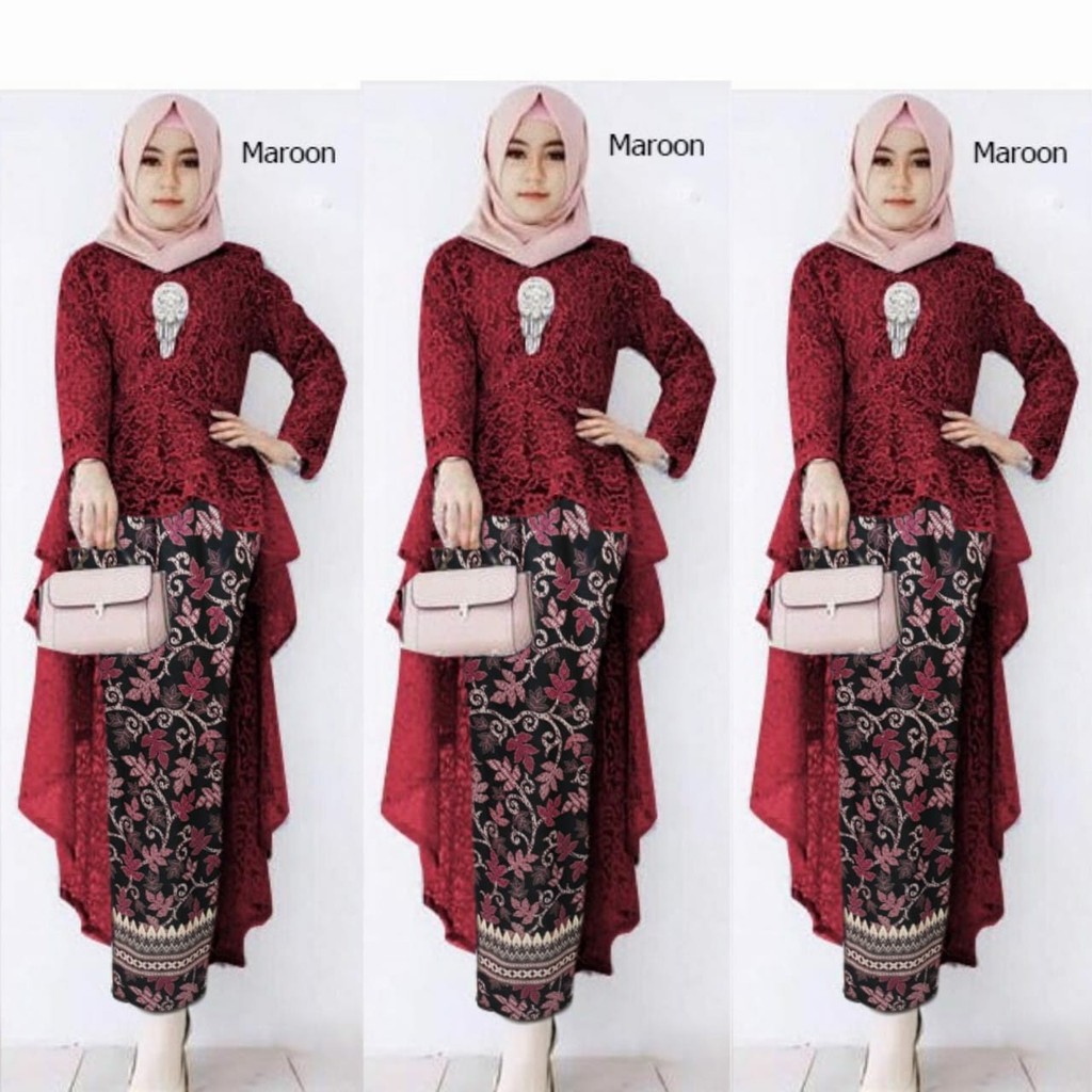 BISA COD - SET JAWI KEBAYA / SETELAN BATIK KEBAYA BRUKAT WANITA / TERSEDIA 2UKURAN