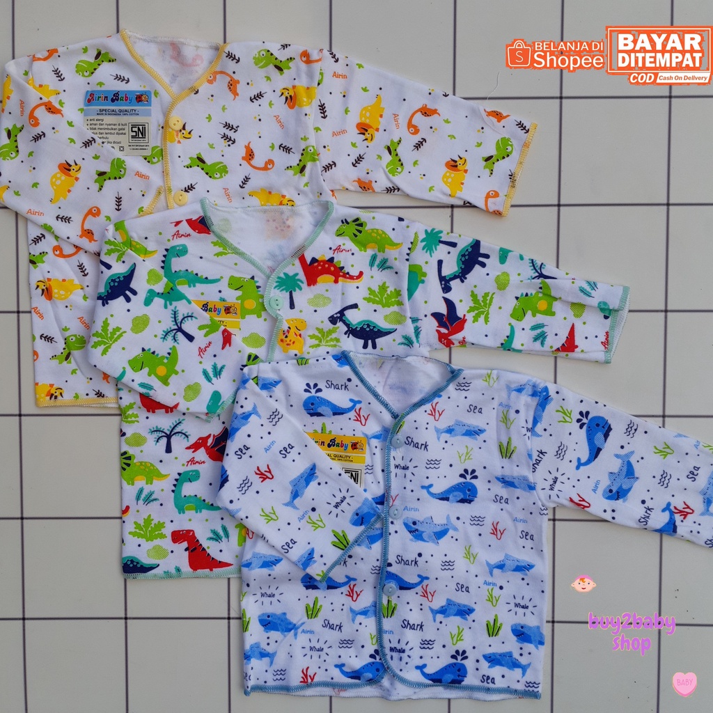 Piyama panjang bayi Animal Series Little Smart Airin Baby 0-3 Bulan 3 PCS