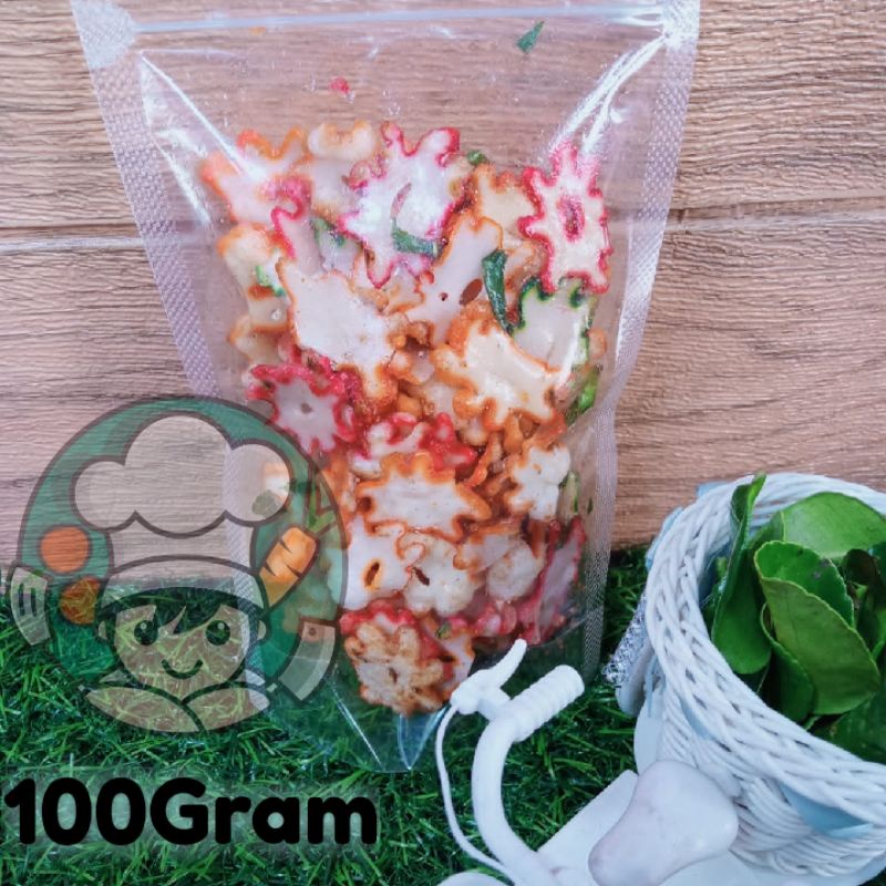

cemilan KERUPUK BINTANG DAUN JERUK PEDAS ORIGINAL 100gram