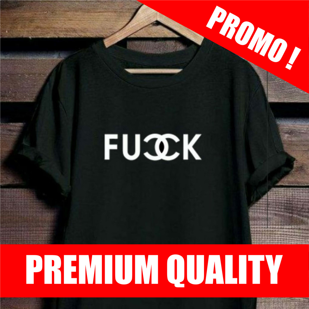 TERBATAS  KAOS BAJU UNIK PLESETAN GUCCI TULISAN FUCK Kaos T-shirt T Shirt Baju Distro Pria Wanita