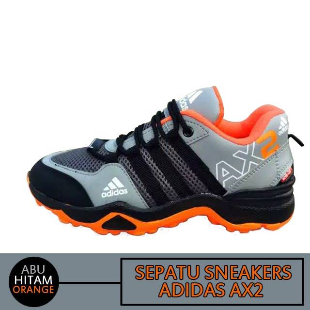 Sepatu sneakers adidas ax2 label vietnam abu hitam orange