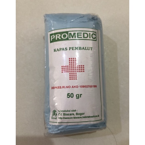 Kapas Pembalut, Pembersih 100 gram 50 gram  25 gram