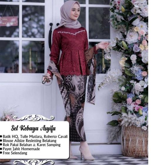 ➳ Kebaya Couple Asyifa Maroon BK ✼