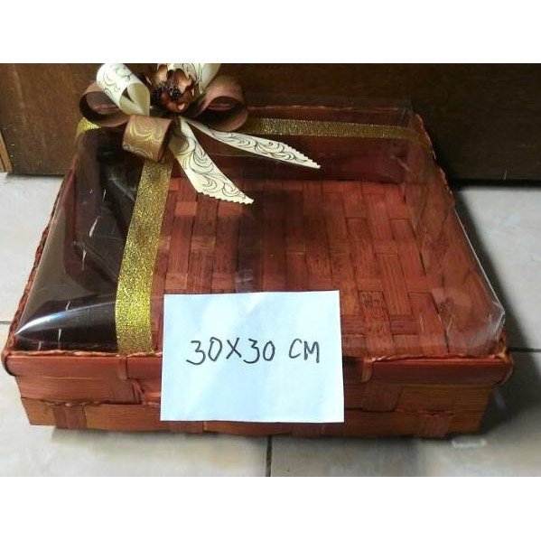 ❂ Box kue bambu anyam ukuran 30x30 cm untuk hantaran / seserahan ✺