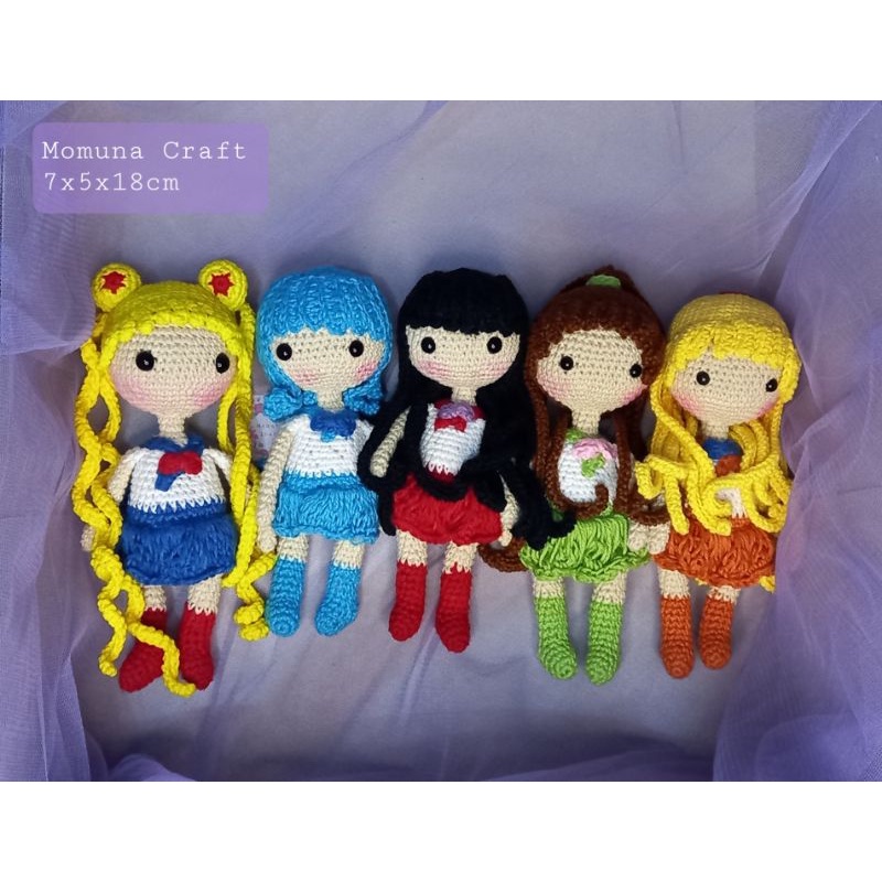 Amigurumi Sailor warriors Boneka rajut sailormoon set Amigurumi sailor moon
