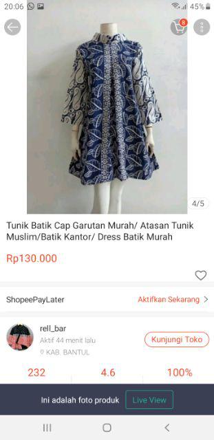 Atasan Tunik Batik Shibori Handmade/tunik Batik Shibori Murah/ Atasan Batik Kerja/batik Cap Solo