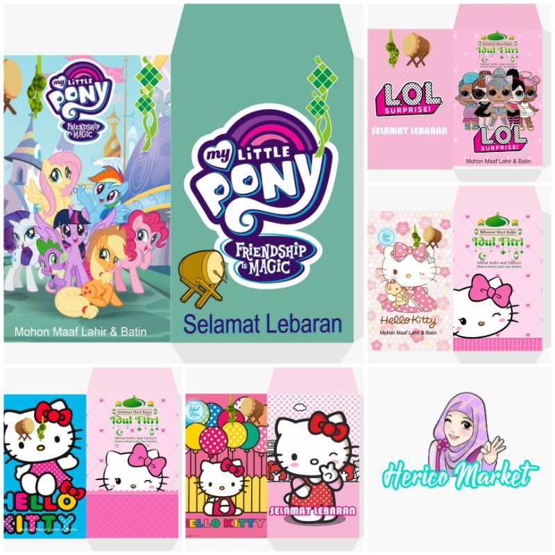 

Amplop lebaran karakter kartun/harga per pcs/harga per 10pcs/hvs tebal