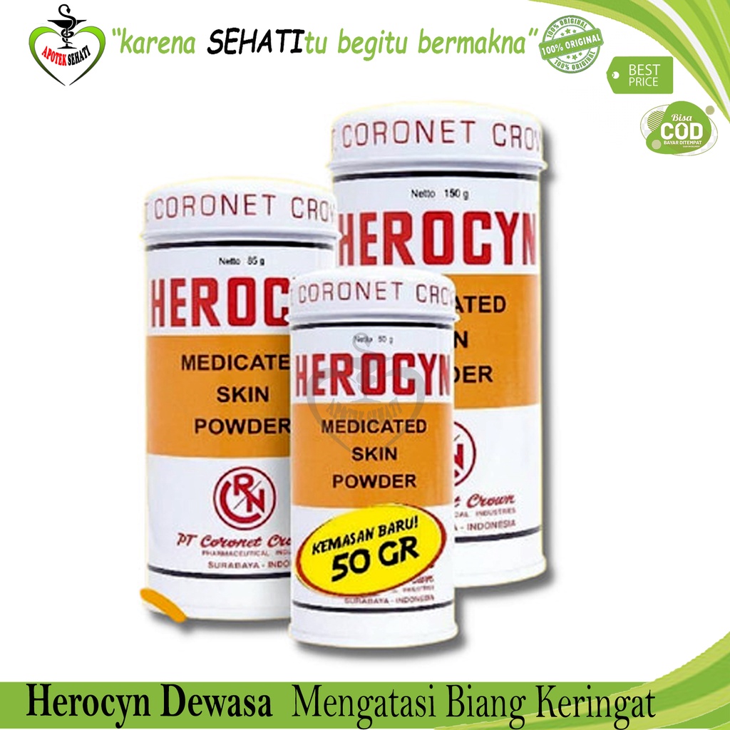 Herocyn Dewasa Bedak Kulit Gatal Biang Keringat Herocyn Powder