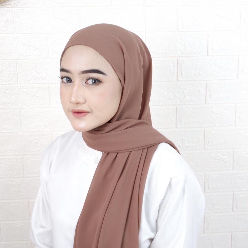 Pashmina Instan + Inner Tali Jersey 2in1 Bahan Ceruty Babydoll Premium Adem Size 173x72 / Pasmina Melayu Turki Kekinian 2022 / Kerudung Instan Wanita Muslim Panjang Polos Terbaru