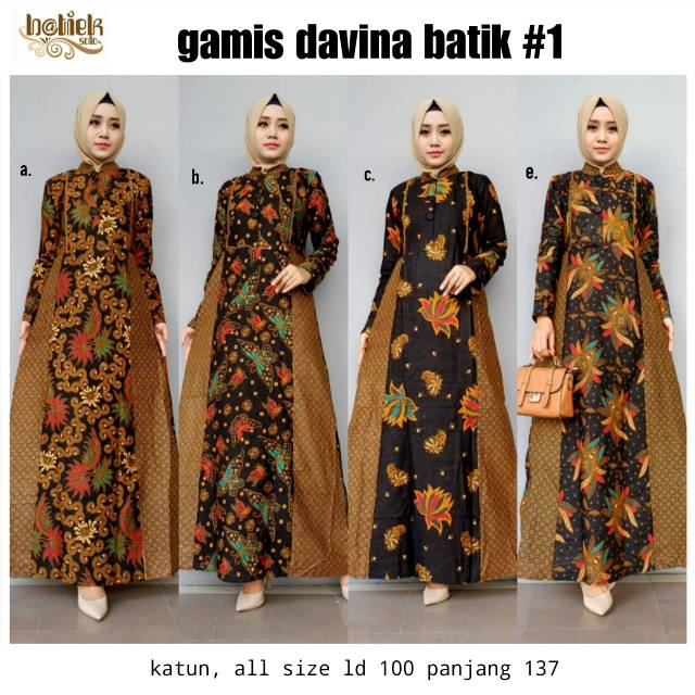 DRESS KONDANGAN GAMIS BATIK KOMBINASI GAMIS DAVINA BATIK KEBAYA WANITA MODERN BUSUI