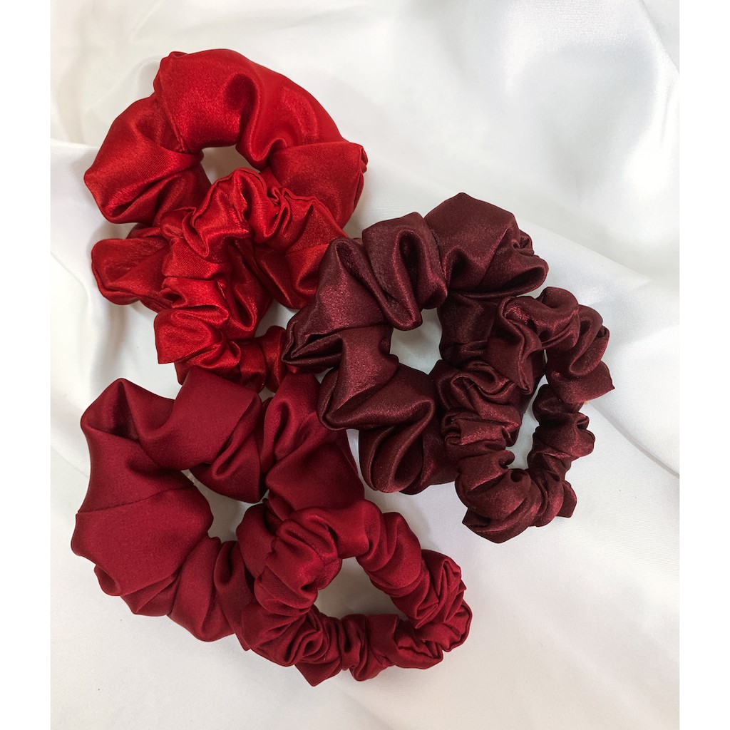 

Premium Satin Scrunchie - Red Colours