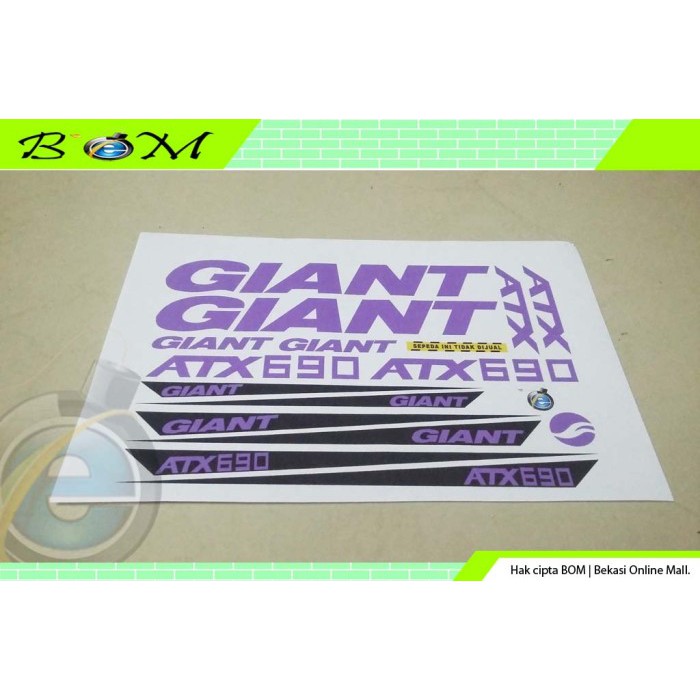 striping stiker decal transparan sepeda giant atx690 fullset ungu htm