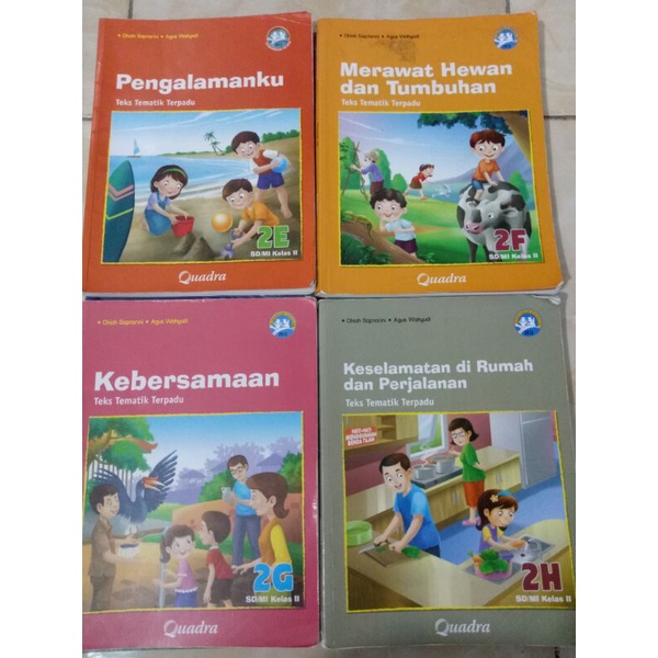 Jual Buku Tematik Quadra kelas 2 SD,2E-2H (4 buku) Indonesia|Shopee ...