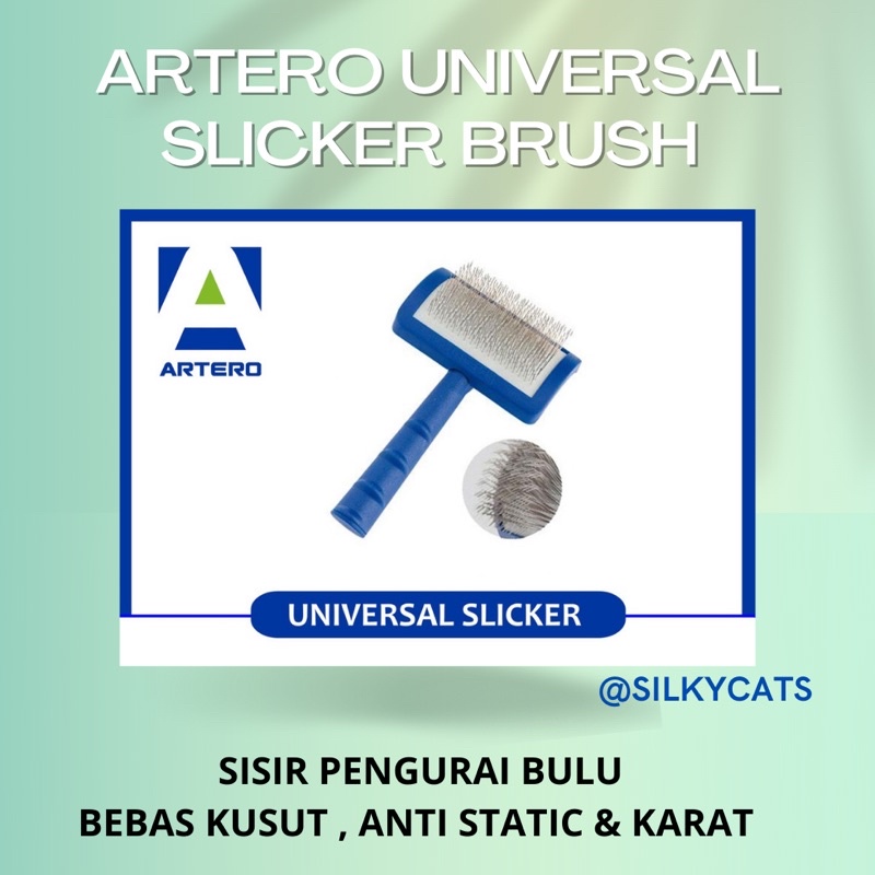 ARTERO UNIVERSAL SLICKER BRUSH. Sisir pengurai bulu kusut kucing &amp; anjing