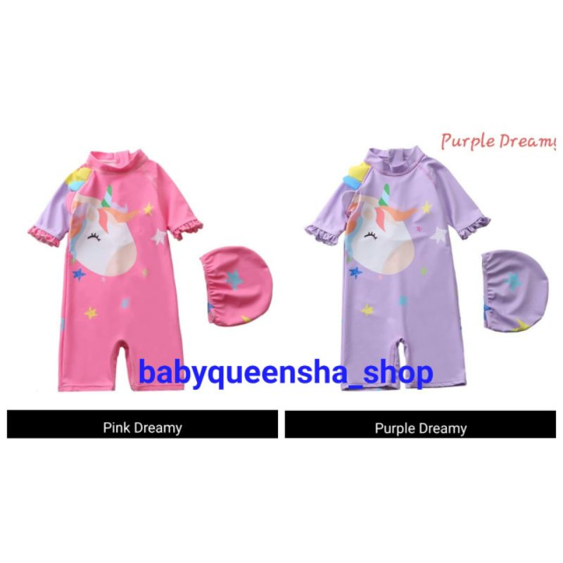 baju renang anak unicorn dreamy/baju renang unicorn/baju renang anak unicorn/baju renang import