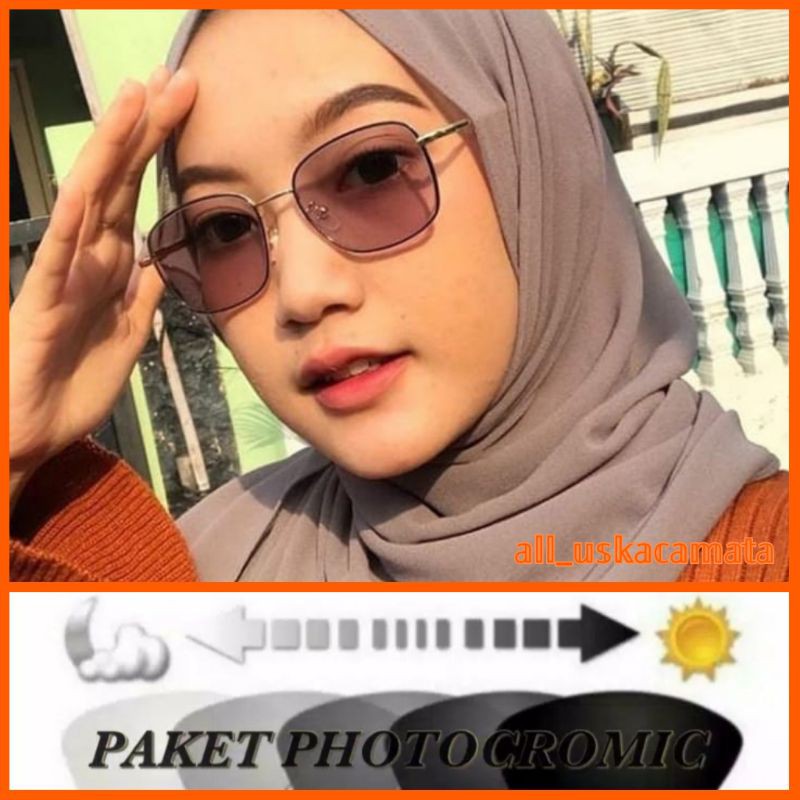 kacamata photocromic wanita PAKET KACAMATA PHOTOCROMIC, MINUS/PLUS/CYLINDER.