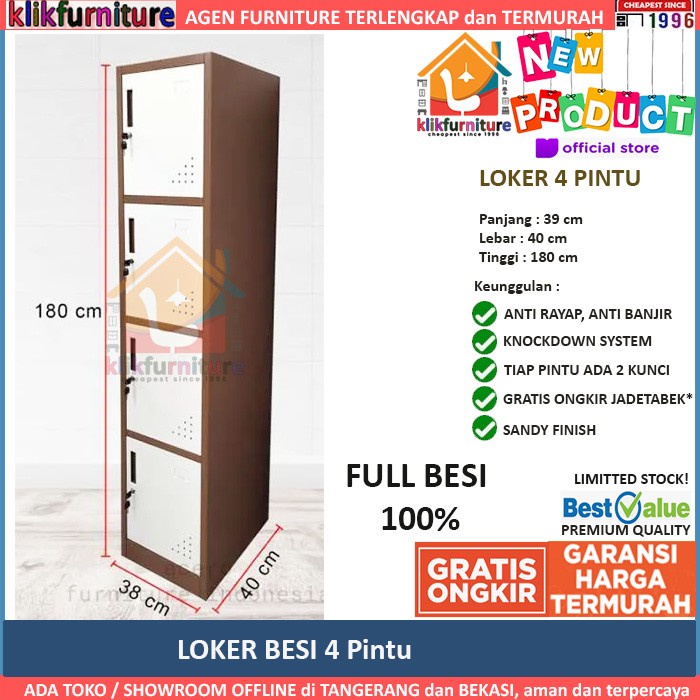 

READY Lemari Loker Locker Cabinet 4 Pintu Full Besi TL 001 TERBARU