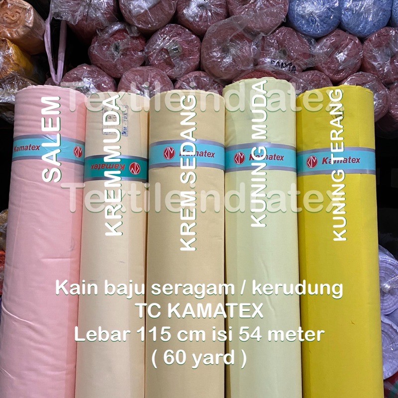 ( per 1 roll ) Kain katun jepang TC KAMATEX rollan lebar 115 cm isi 54 meter bahan baju kemeja seragam sekolah sd smp sma smk kerja gamis koko kaftan kerudung hijab jilbab lapisan masker craft kerajinan tangan kain kafan schrunchie schruncie