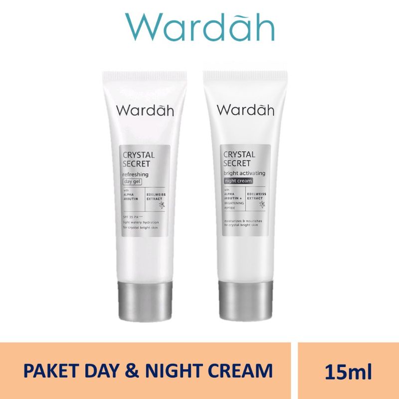 WARDAH CRYSTAL  SECRET DAY NIGHT PAKET SIANG MALAM 15 ML ( D/N 15 )