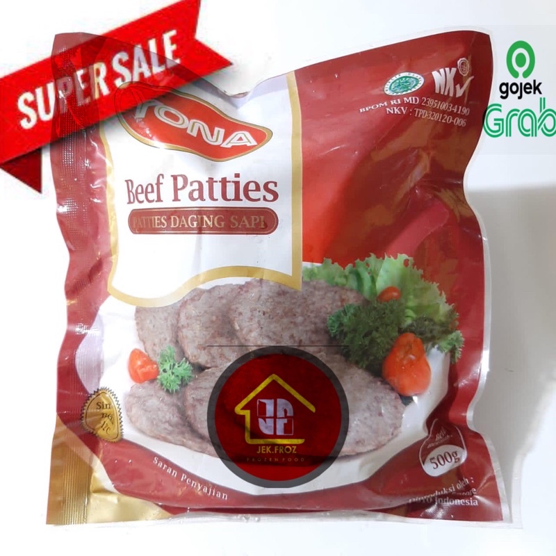 

beef paties yona 500gr smoked beef daging burger beef patties yona