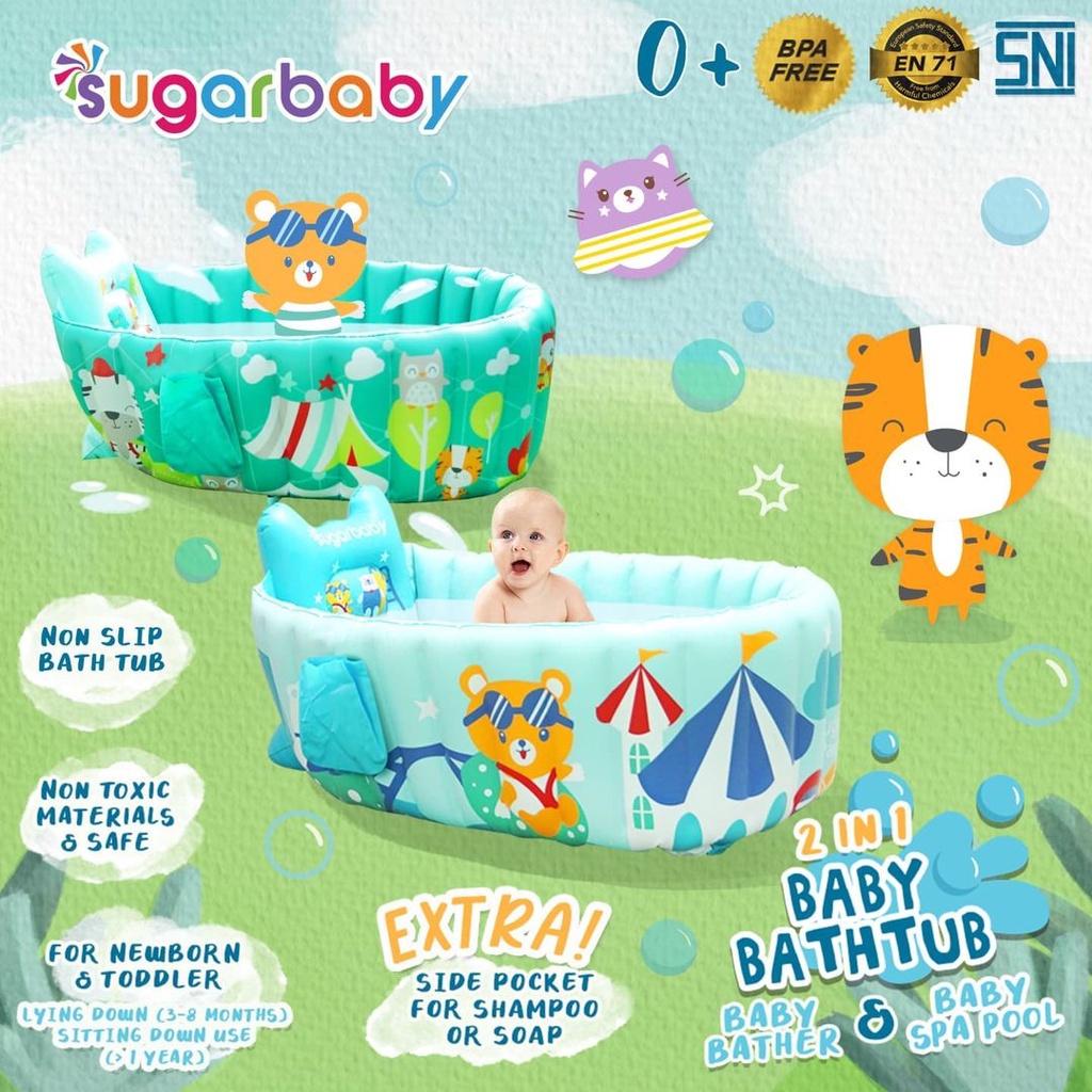 SUGAR BABY BATH TUB Bak Mandi Bayi | Deluxe Baby BATHER KURSI MANDI Bayi