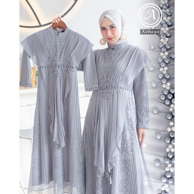 Gamis Malika Couple Ibu & Anak / Dress Couple Kondangan / Dress Brokat Original / Dress Mewah / Dres