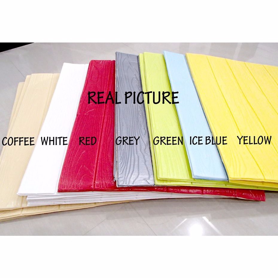 FOAM STIKER DINDING 3D FOAM WOOD FOAM KAYU SAKIMYO SAKIM_YO BATA BAGUS MERAH HIJAU RED