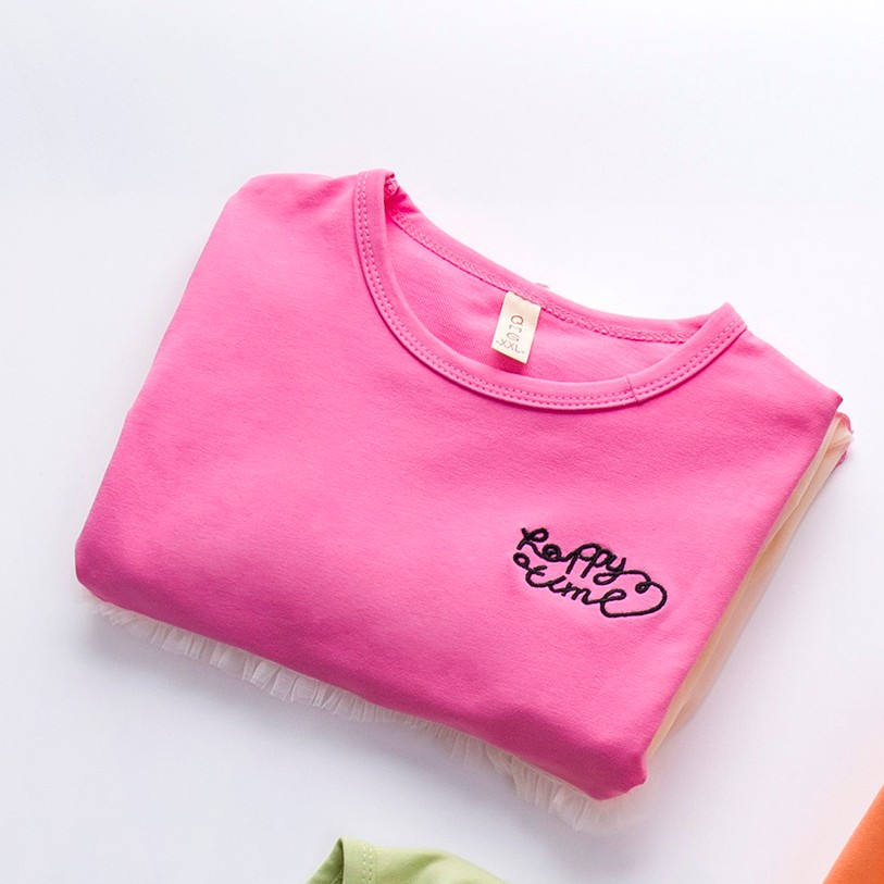 Dress anak / Dress tutu anak / dress tile anak perempuan / gaun pesta anak lucu umur 1-4tahun import-Happy Time Pink