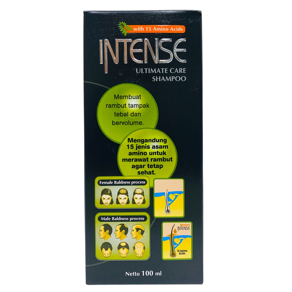 Intense Shampoo Ultimate Care 100ml Reguler (Anti Rontok) - Hijau-2