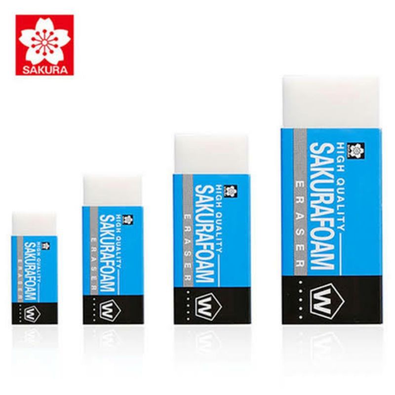 Sakura Foam Eraser Putih kecil Sedang & Besar / Penghapus Sakura / Sakurafoam Eraser