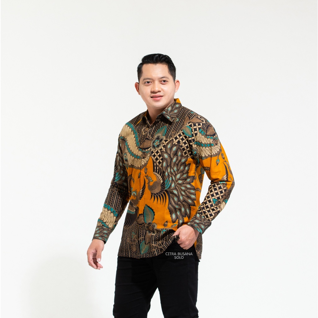 MESEM KAMULYAN KUNING Kemeja Batik Pria Full Furing Bahan Katun Primisima