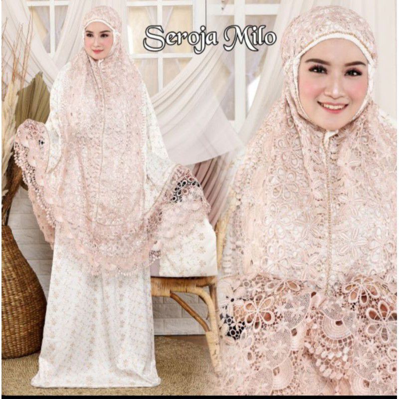 MUKENA PRADA RENDA SEROJA/MUKENA TERLARIS/MUKENA SEROJA WARNA /MUKENA PREMIUM/ MUKENA DEWASA/MUKENA TRBARU.