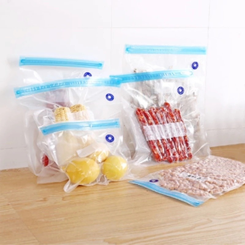 Food Vacuum Compressed Bag/Reusable freezer Sealed bags with Hand Pump for Food Storage and Sous Vide Cooking