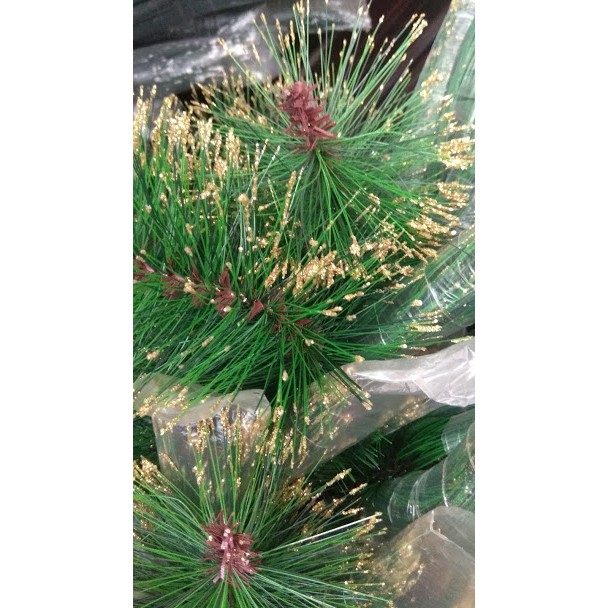 XPTG-90 90cm pohon natal pine jarum salju gold import christmas tree dekorasi