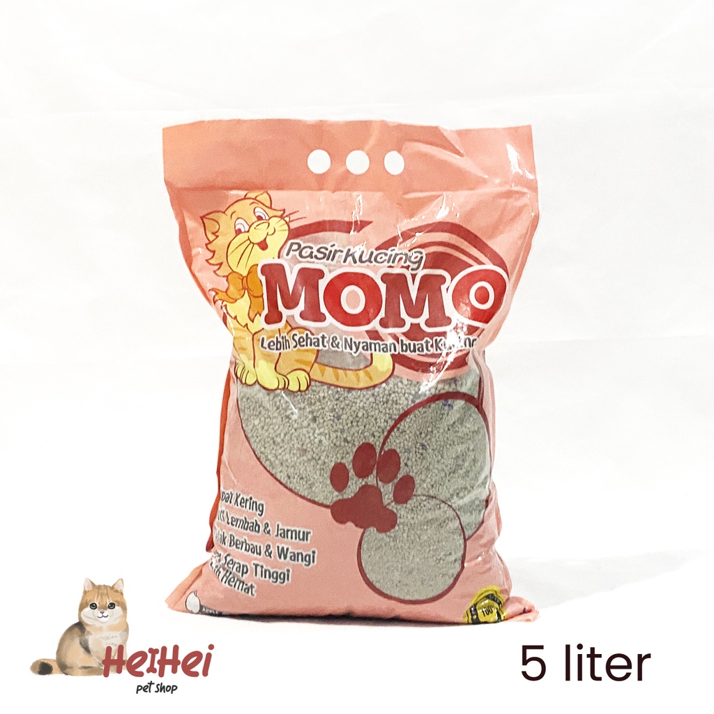 Momo Litter Bentonite 5 L - Pasir Kucing Gumpal Wangi Termurah Cat Litter Toilet Cat Sand