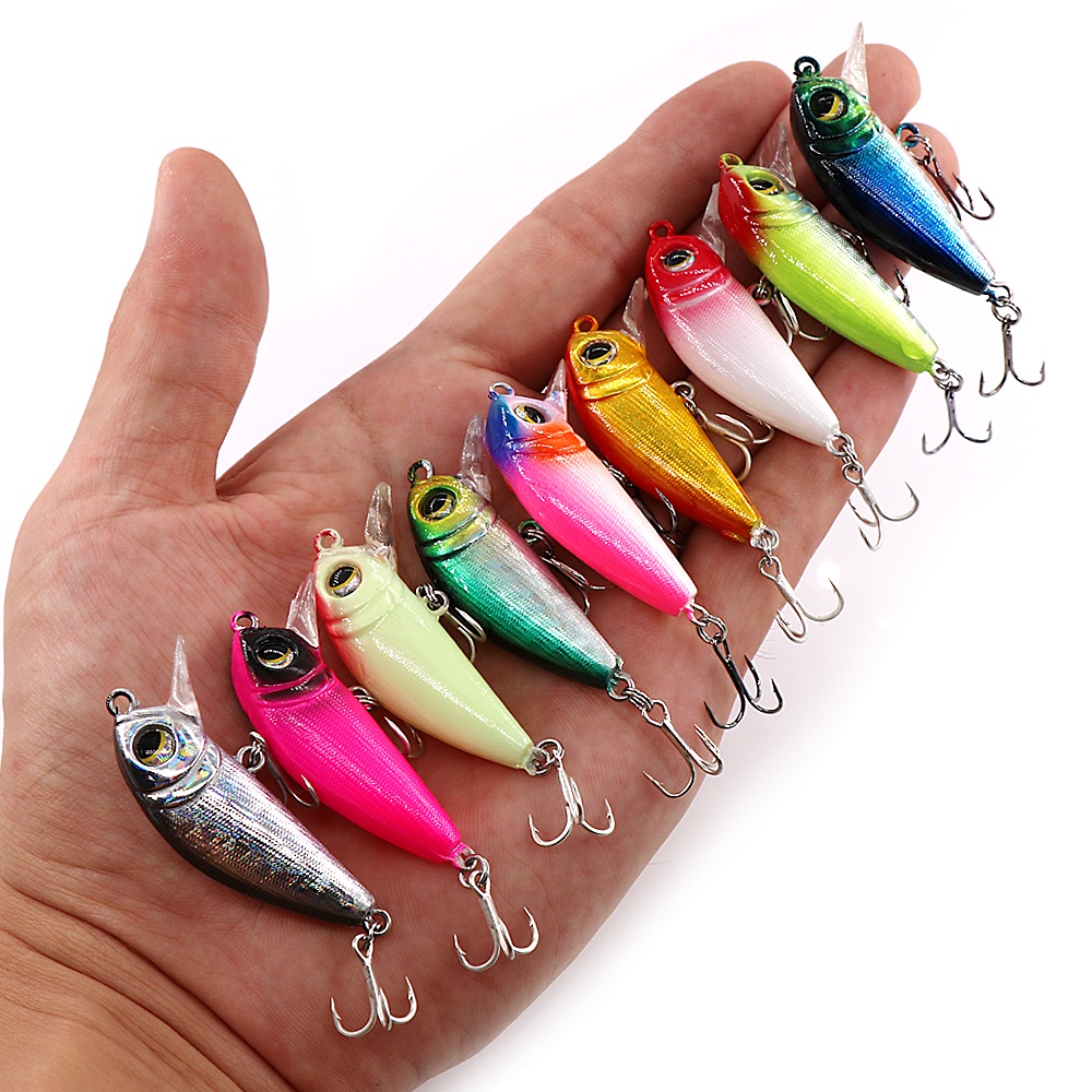 Umpan Pancing Hard Bait Bentuk Ikan Imitasi Panjang 4.5cm Berat 5g Dengan Mata 3D