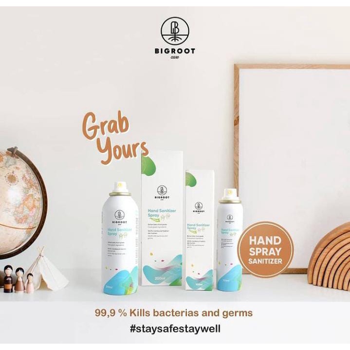 BIGROOT HAND SANITIZER SPRAY 100ML/200ML FOOD GRADE / hand sanitizer aman untuk bayi/anak/balita/dewasa /aman untuk kulit sensitif/ melembutkan tangan/ tanpa alkohol/ tanpa paraben