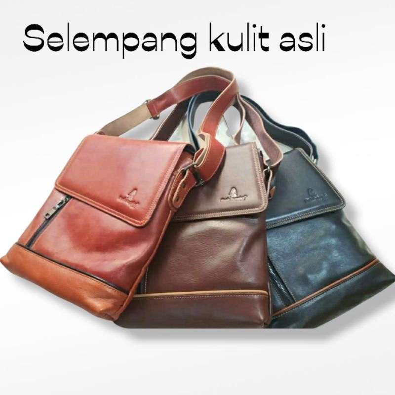 Tas Selempang kulit sapi model toplek