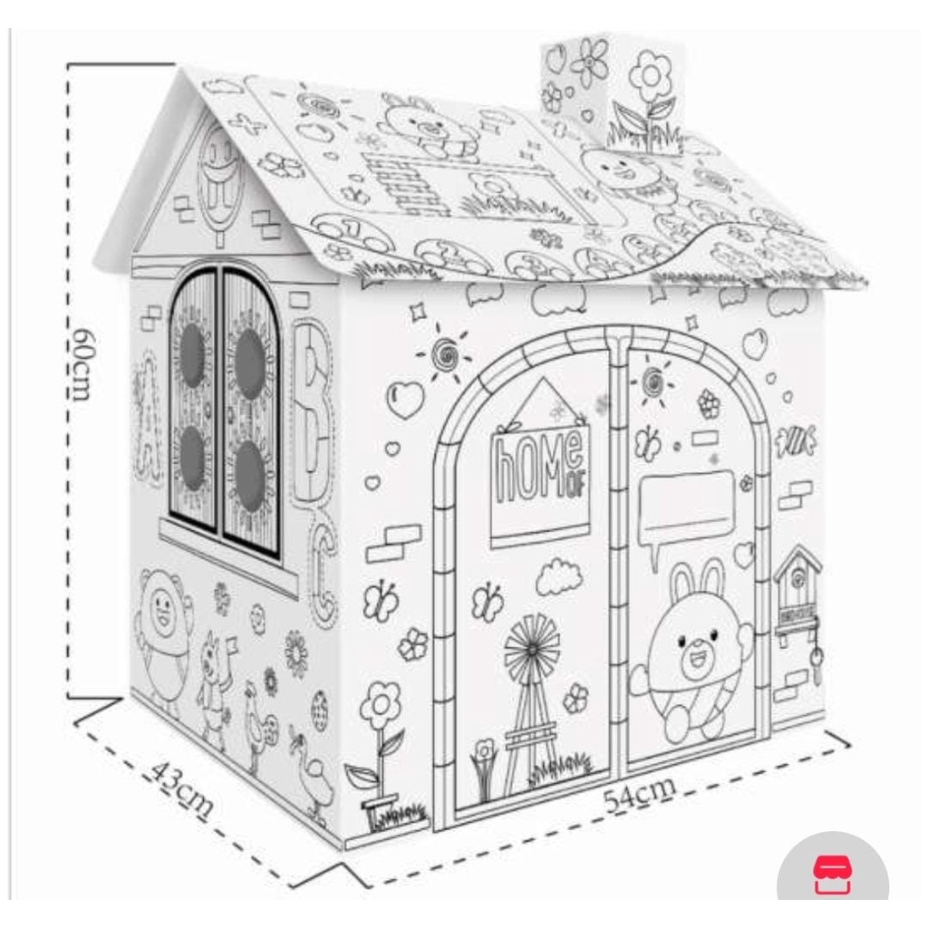 Mainan Tenda Anak Mewarnai Rumah Barbie DIY Bonus Spidol Warna Edukasi Belajar Ada Lampu dan Suara-2