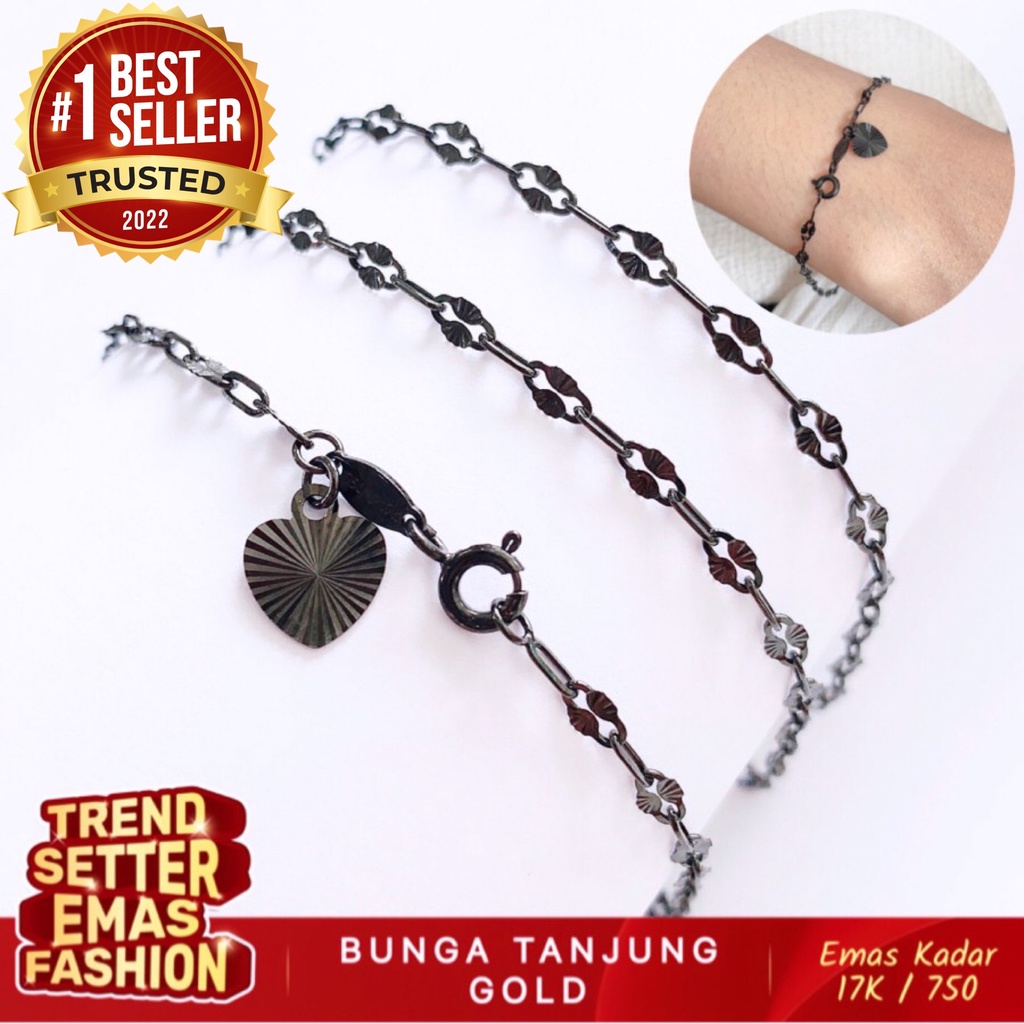 Jual Gelang Areso Black Gold Emas 17k Bunga Tanjung Gold Shopee Indonesia 9111