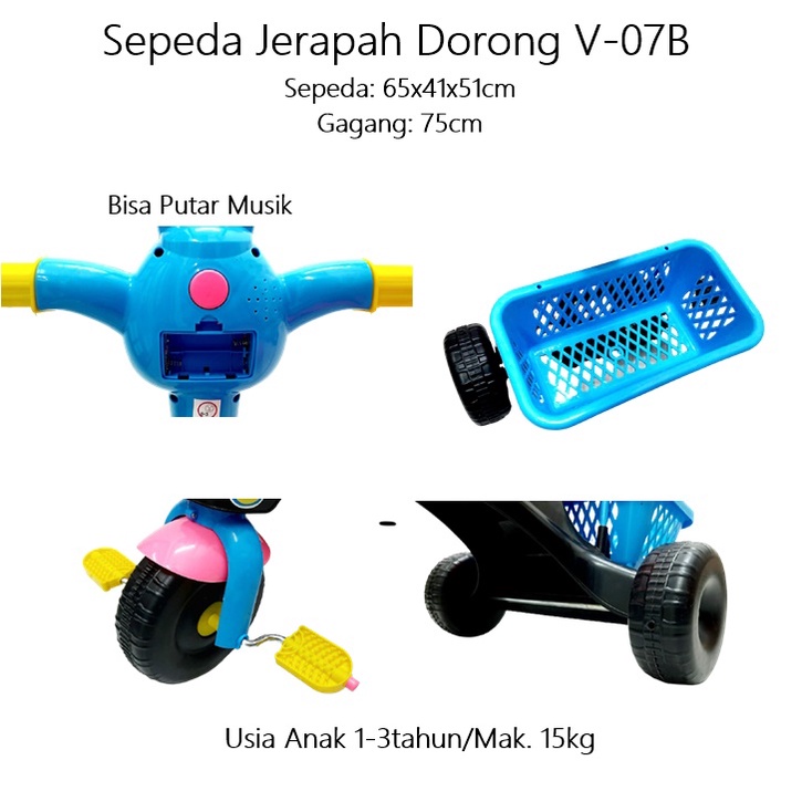 Mainan Sepeda Jerapah Dorong V-07B