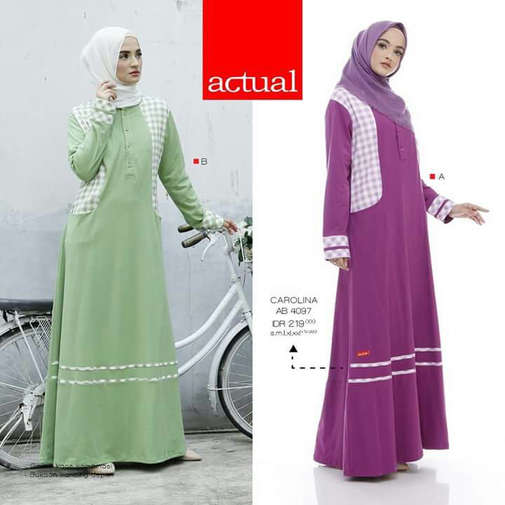 Actual Basic CAROLINA AB 4097 Gamis kaos busui murah/Dress cantik nyaman/SALE/PROMO