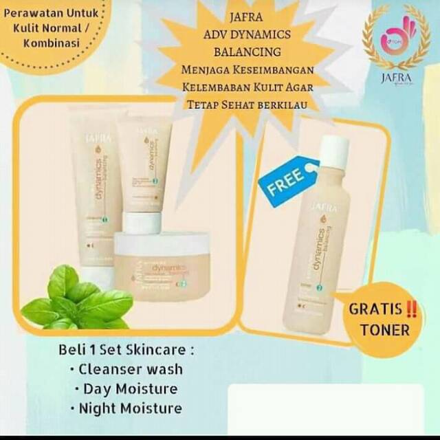 JAFRA Set skincare kulit normal & kombinasi, GRATIS TONER