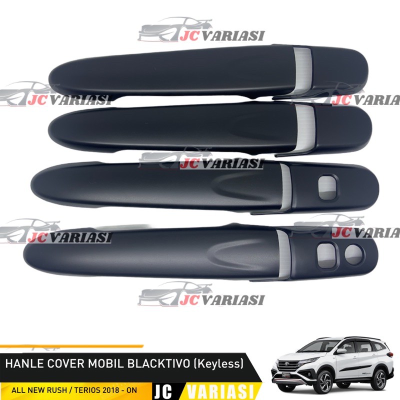 DOOR HANDLE COVER PEGANGAN PINTU ALL NEW TERIOS KEYLESS 2018 BLACKTIVO / AKSESORIS MOBIL TERIOS 2018