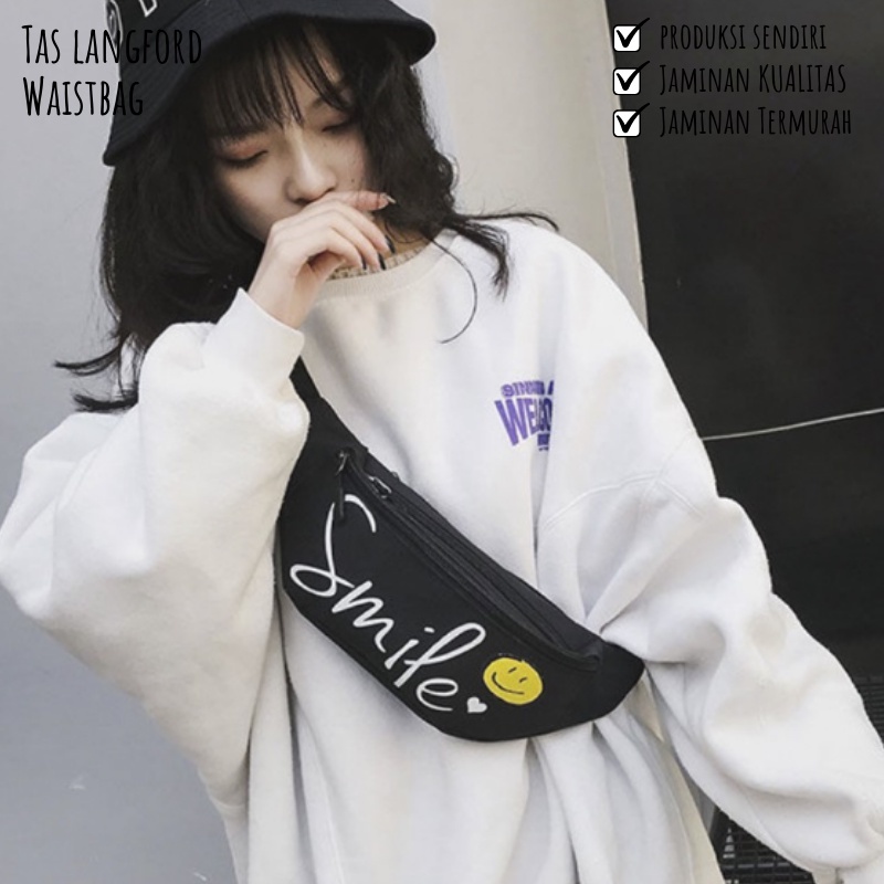 Waistbag Wanita - Tas Selempang Pinggang Dada Anak Remaja Dewasa Model Korea Fashion Kekinian Terbaru Termurah Bagus Stylish Multofungsi Import Korean Lokal Original Premium Perempuan Cewek